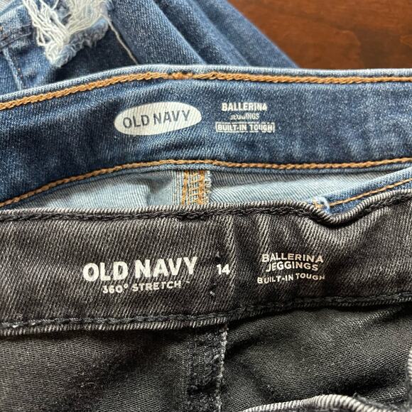 Old Navy Lot of 2 Girls 14 Ballerina Jeggings Torn Blue Gray - Picture 5 of 7